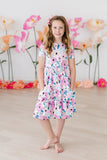 Pretty in Purple S/S Pocket Twirl Dress - Aaria Tees Aaria Tees