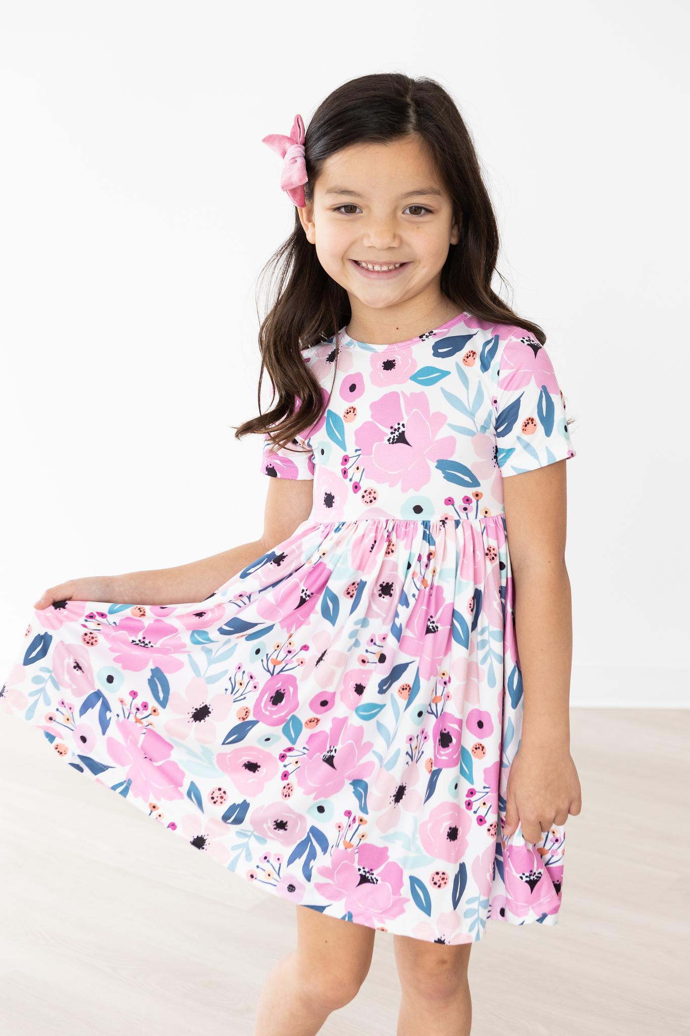 Pretty in Purple S/S Pocket Twirl Dress - Aaria Tees Aaria Tees