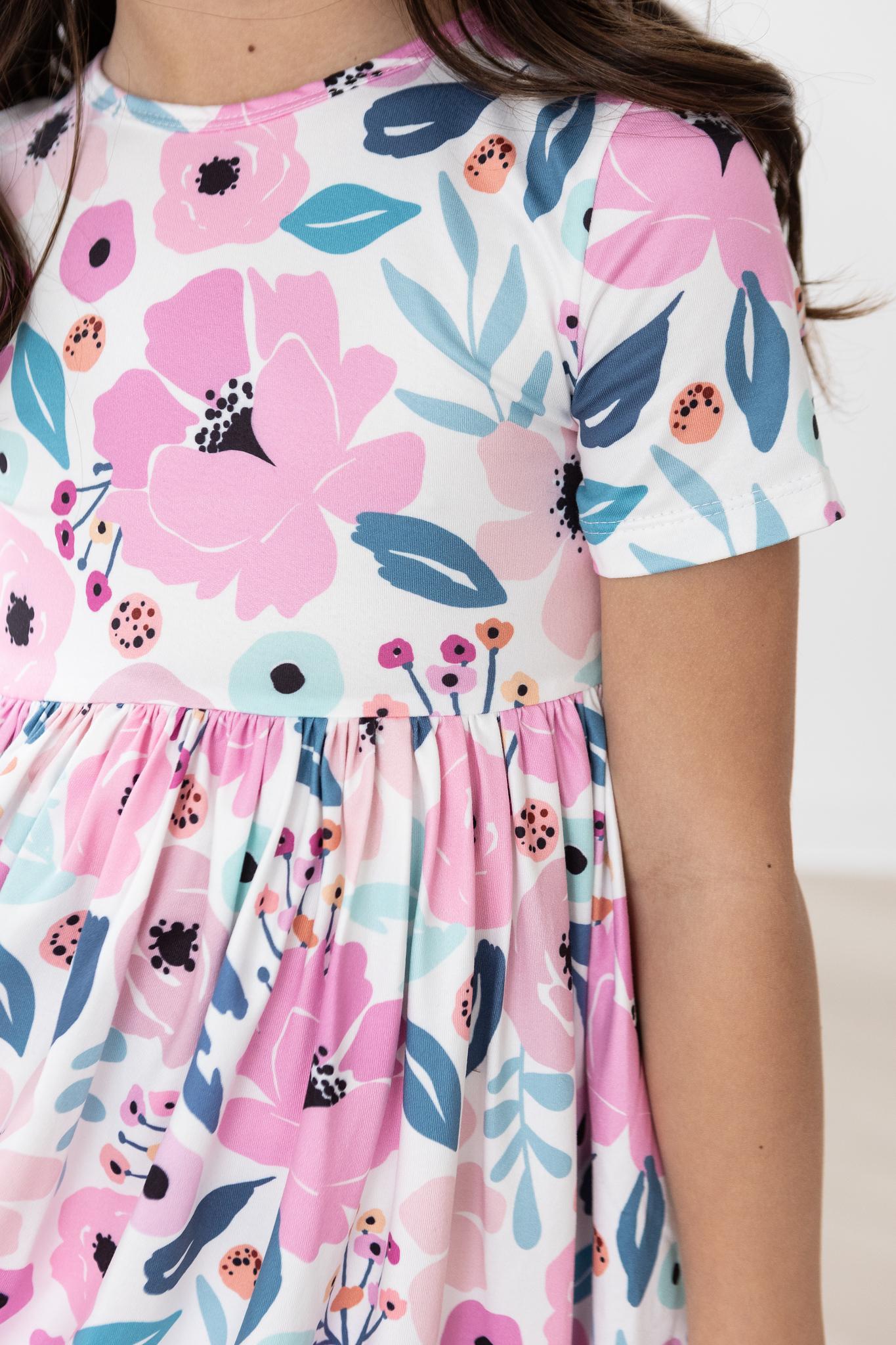 Pretty in Purple S/S Pocket Twirl Dress - Aaria Tees Aaria Tees