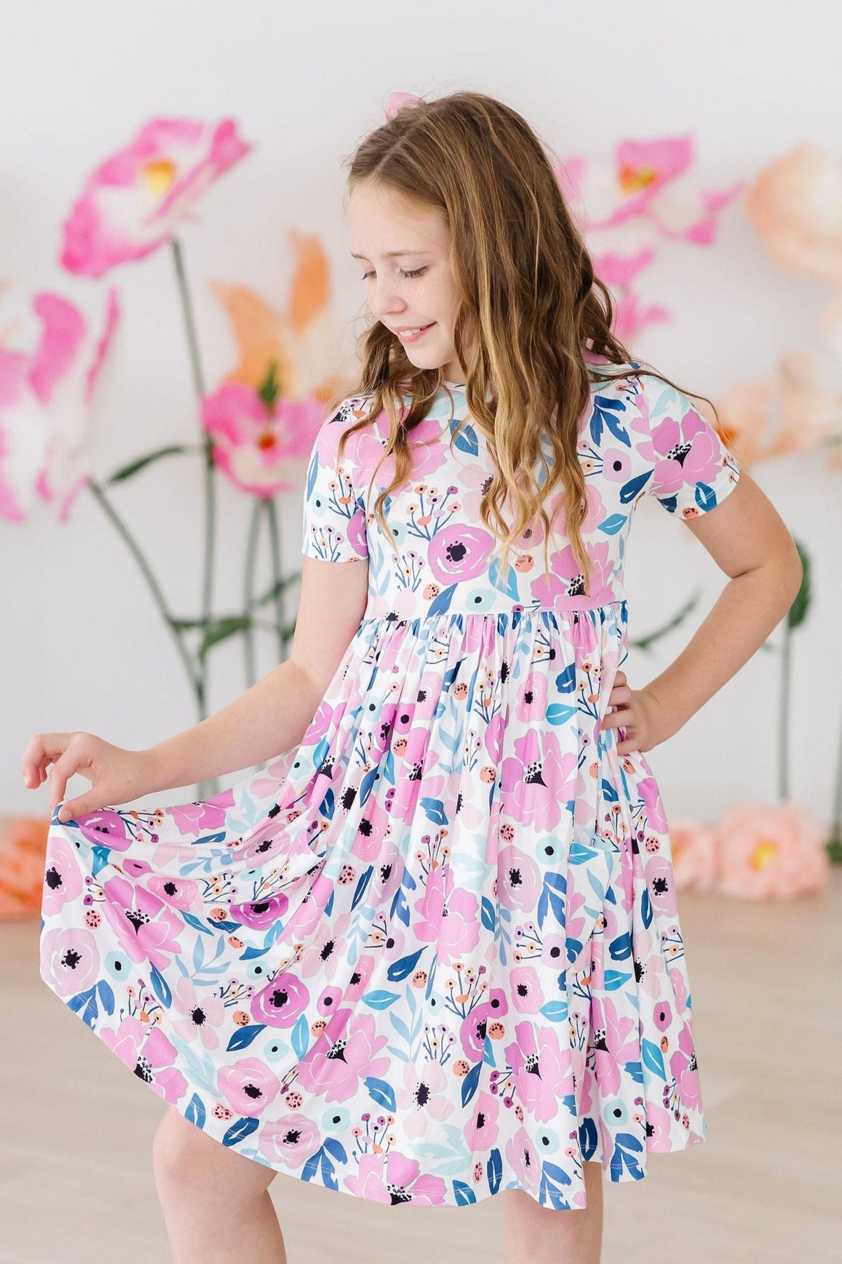 Pretty in Purple S/S Pocket Twirl Dress - Aaria Tees