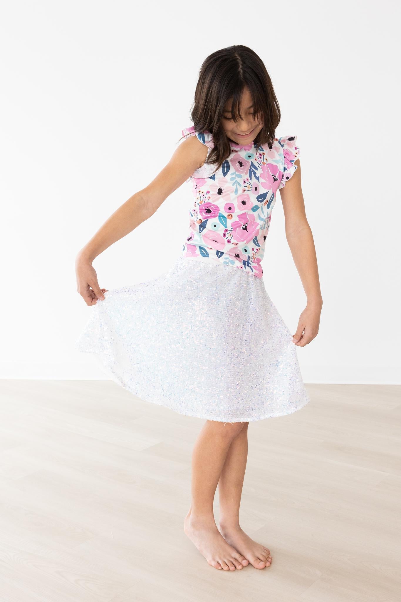 Pretty in Purple S/S Ruffle Tee - Aaria Tees Aaria Tees