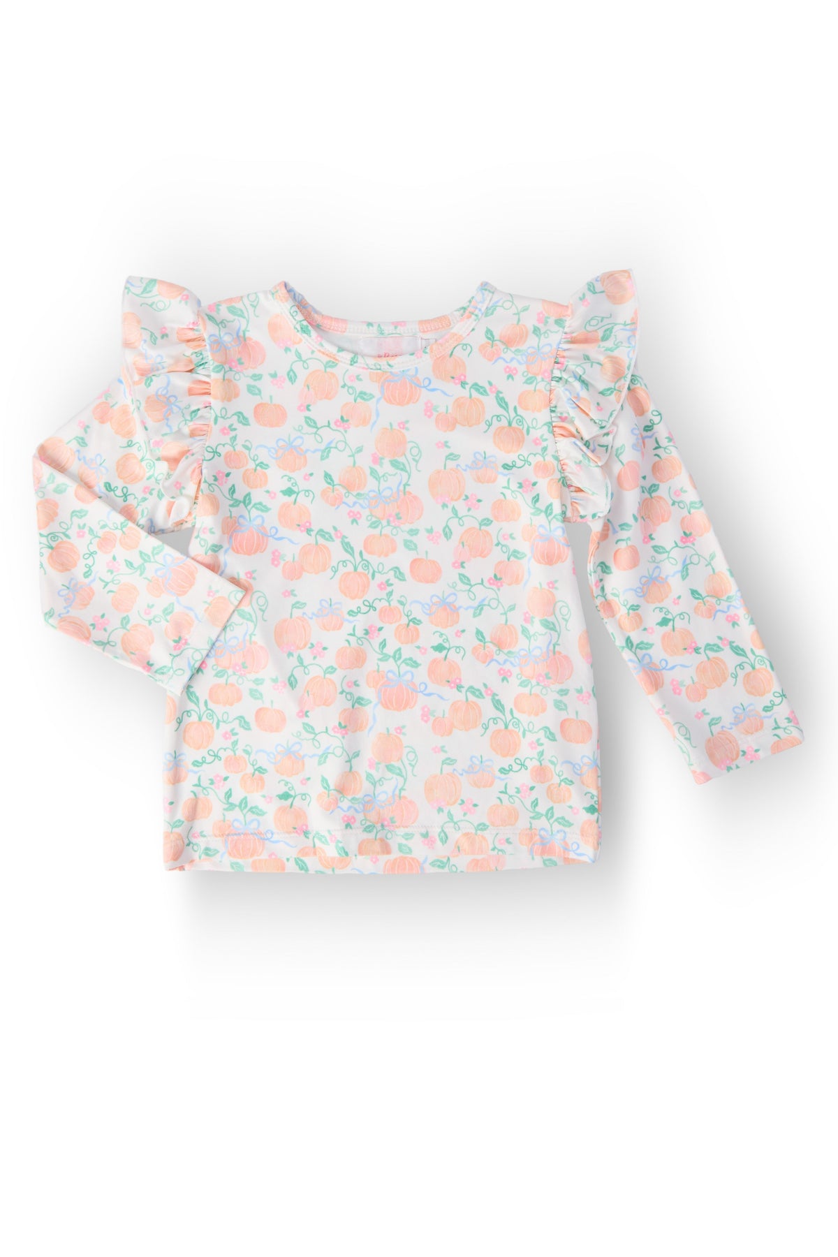 Pretty Pumpkins L/S Ruffle Tee - Aaria Tees
