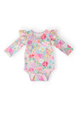 Field of Flowers L/S Flutter Bodysuit - Aaria Tees Aaria Tees