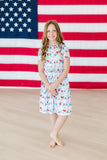 Proudly Patriotic S/S Pocket Twirl Dress - Aaria Tees Aaria Tees