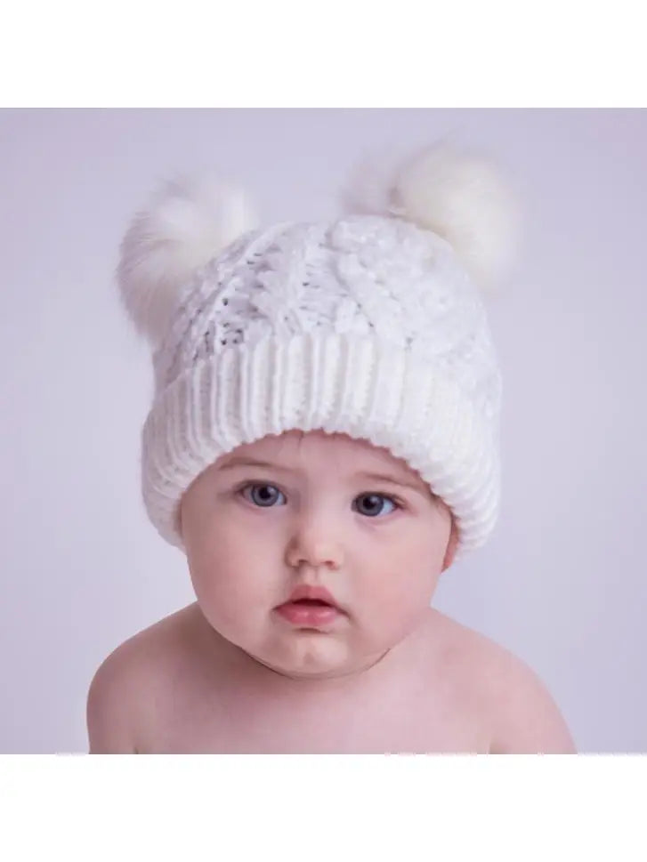 White Pom Beanie - Aaria Tees Aaria Tees