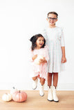 Pumpkin Kisses, Harvest Wishes 3/4 Sleeve Ruffle Twirl Dress - Aaria Tees Aaria Tees