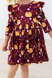 Pumpkin Patch 3/4 Sleeve Ruffle Twirl Dress - Aaria Tees Aaria Tees