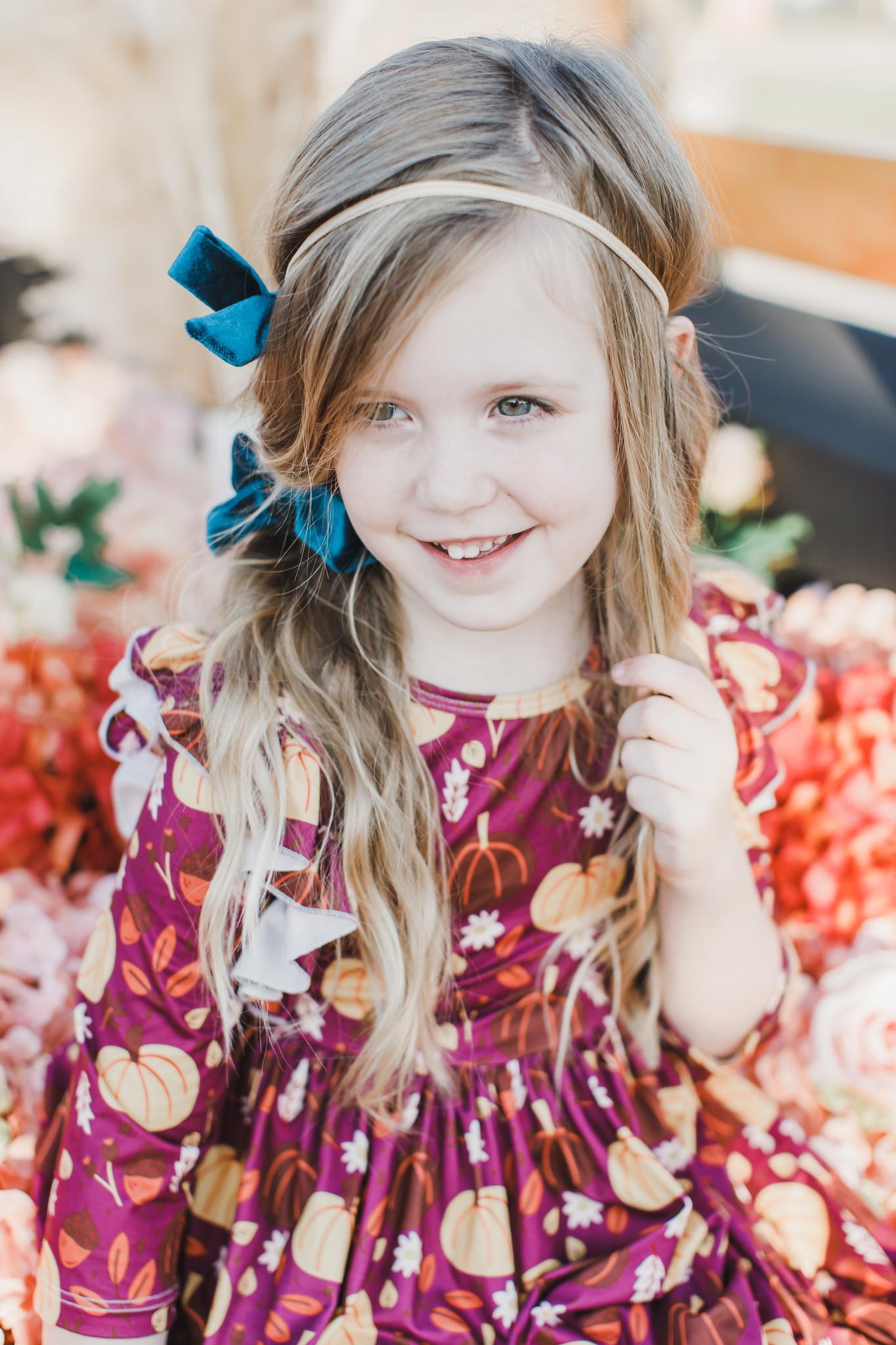 Pumpkin Patch 3/4 Sleeve Ruffle Twirl Dress - Aaria Tees Aaria Tees