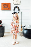 Pumpkin Peekaboo 3/4 Sleeve Pocket Twirl Dress - Aaria Tees Aaria Tees