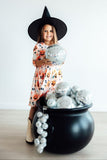 Pumpkin Peekaboo 3/4 Sleeve Pocket Twirl Dress - Aaria Tees Aaria Tees