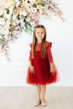 Pumpkin Spice Shimmer 3/4 Sleeve Tutu Dress - Aaria Tees Aaria Tees
