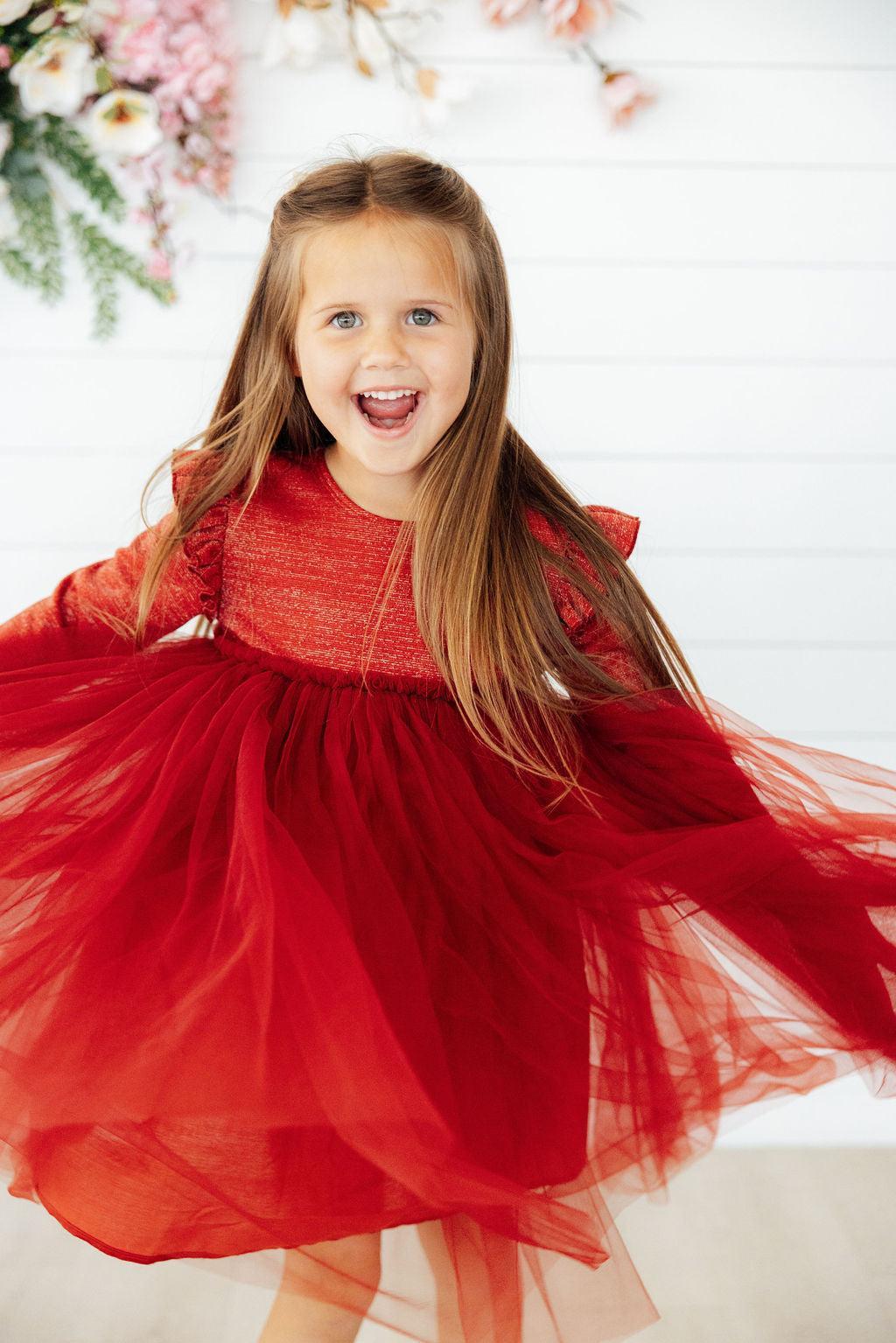 Pumpkin Spice Shimmer 3/4 Sleeve Tutu Dress - Aaria Tees Aaria Tees