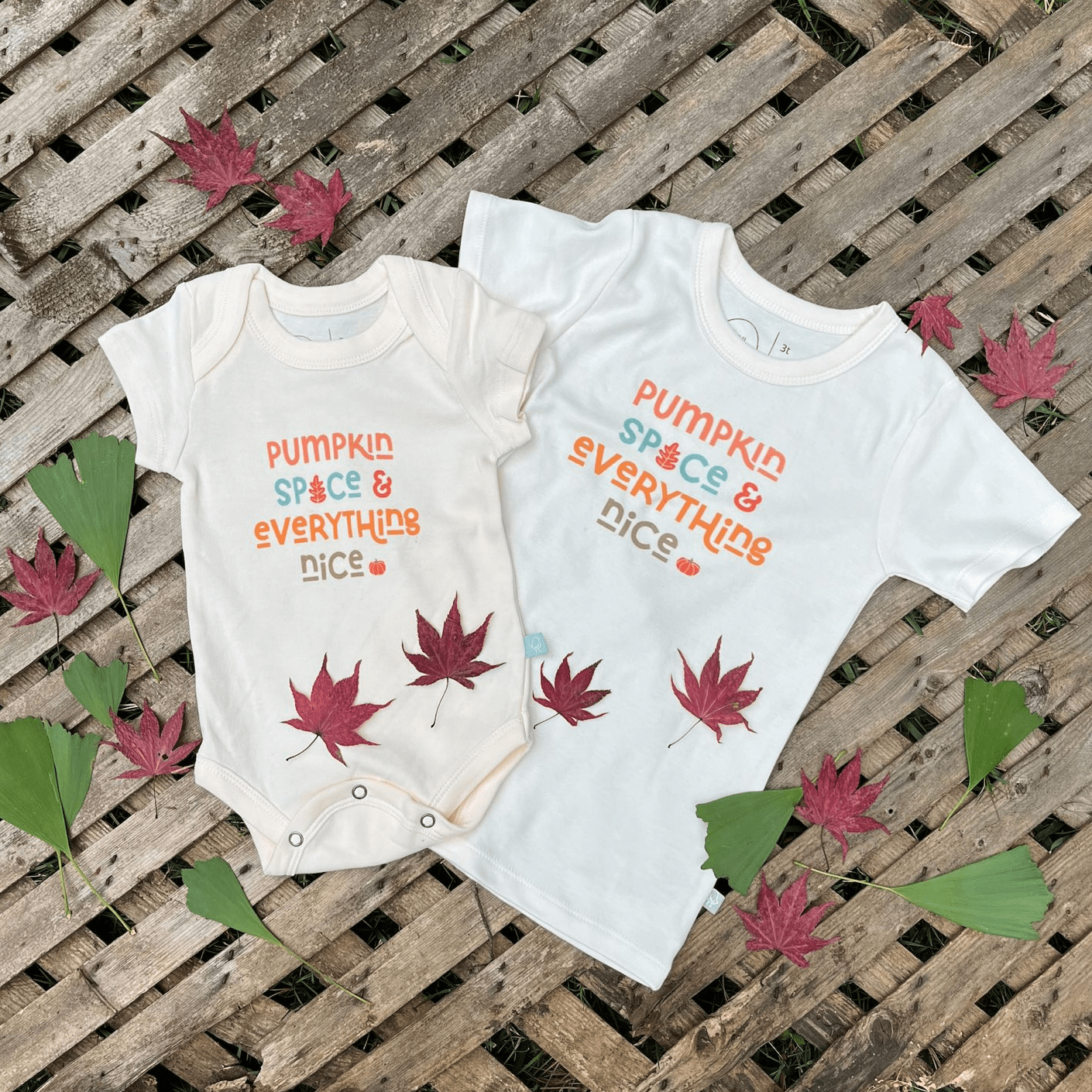 graphic bodysuit | pumpkin spice nice - Aaria Tees Aaria Tees