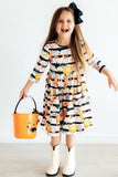 Pumpkins & Peonies 3/4 Sleeve Pocket Twirl Dress - Aaria Tees Aaria Tees