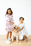 Puppy Kisses 3/4 Sleeve Pocket Twirl Dress - Aaria Tees Aaria Tees