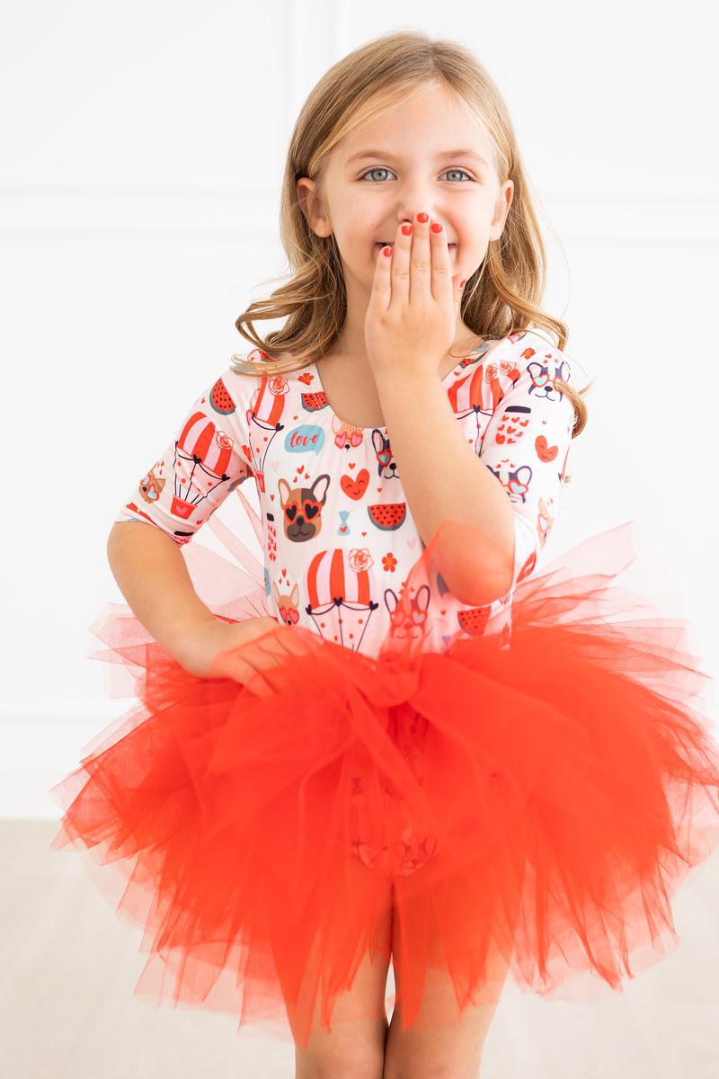 SALE Puppy Love 3/4 Sleeve Tutu Leotard - Aaria Tees