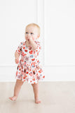Puppy Love 3/4 Sleeve Twirl Bodysuit - Aaria Tees Aaria Tees