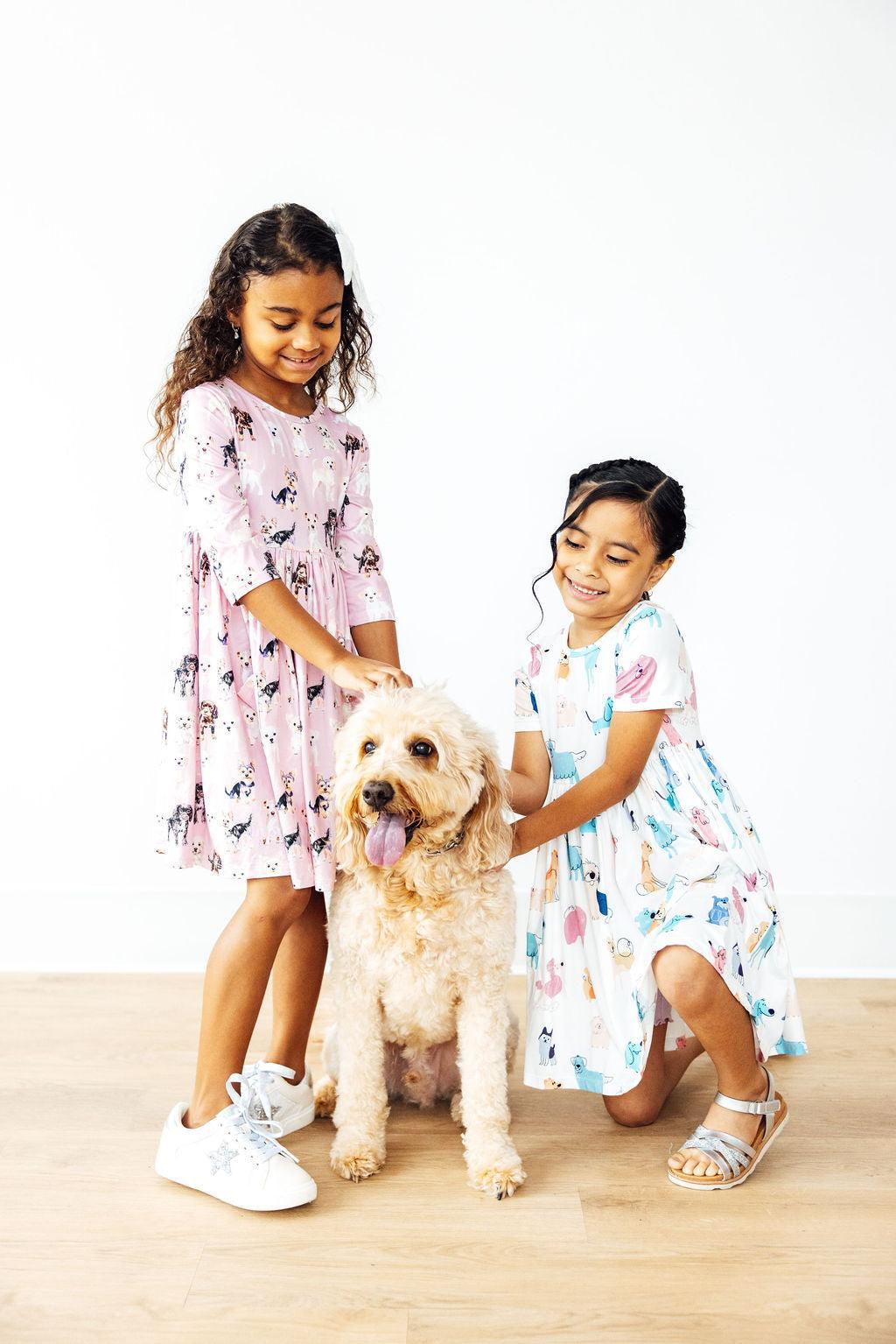 Puppy Pals S/S Pocket Twirl Dress - Aaria Tees Aaria Tees