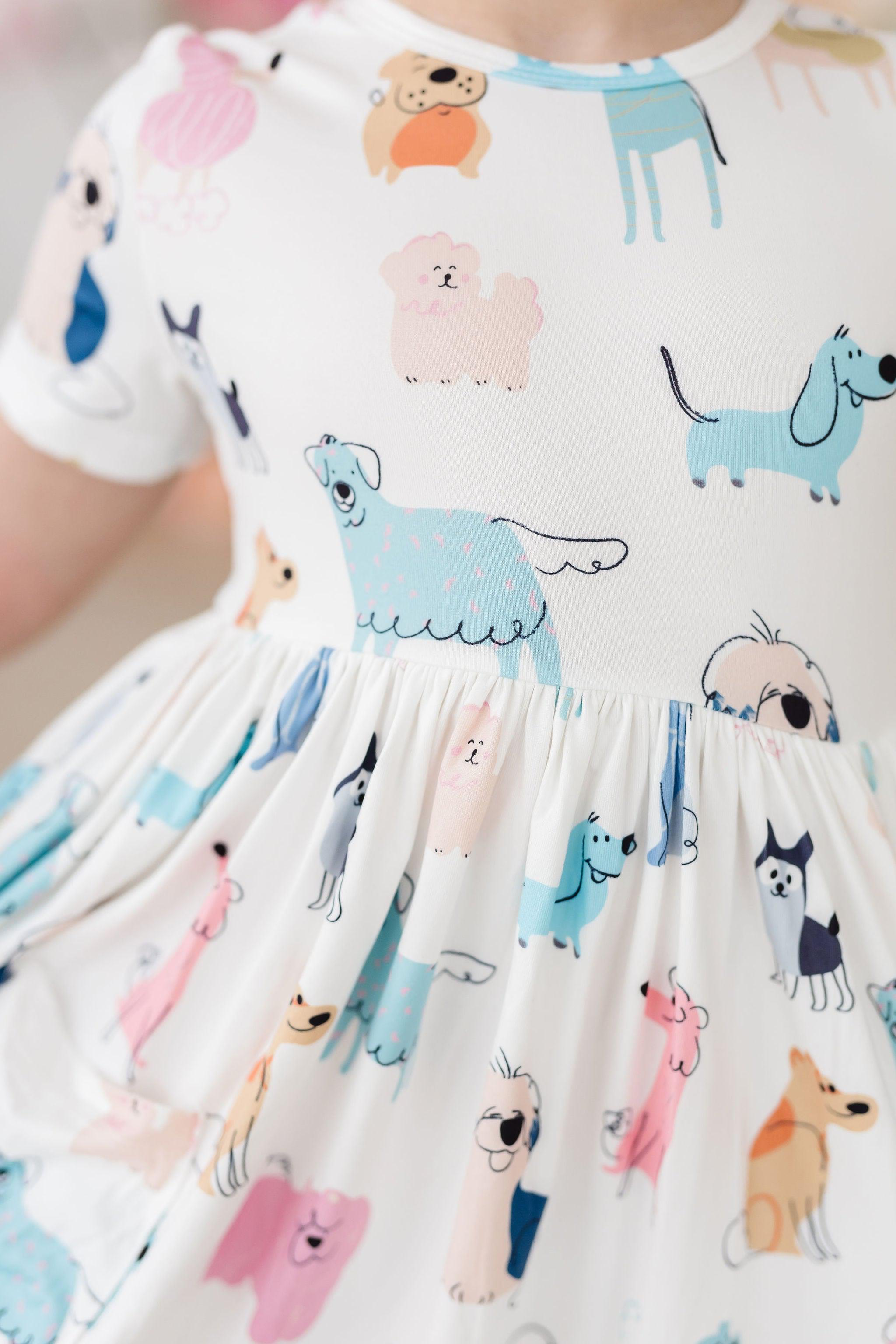 Puppy Pals S/S Pocket Twirl Dress - Aaria Tees Aaria Tees