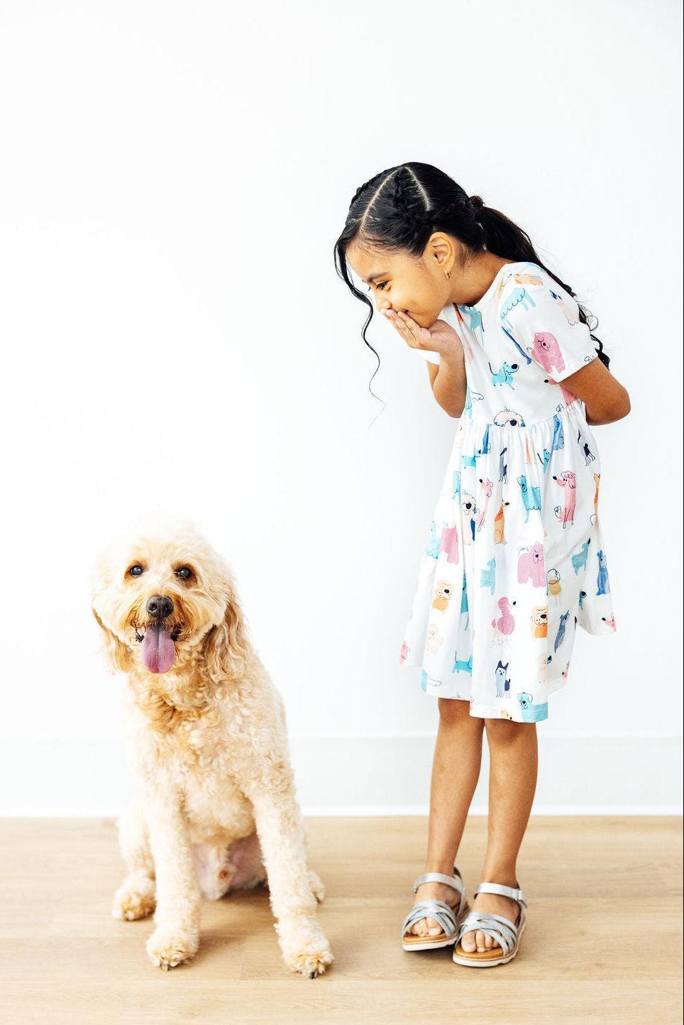 Puppy Pals S/S Pocket Twirl Dress - Aaria Tees Aaria Tees
