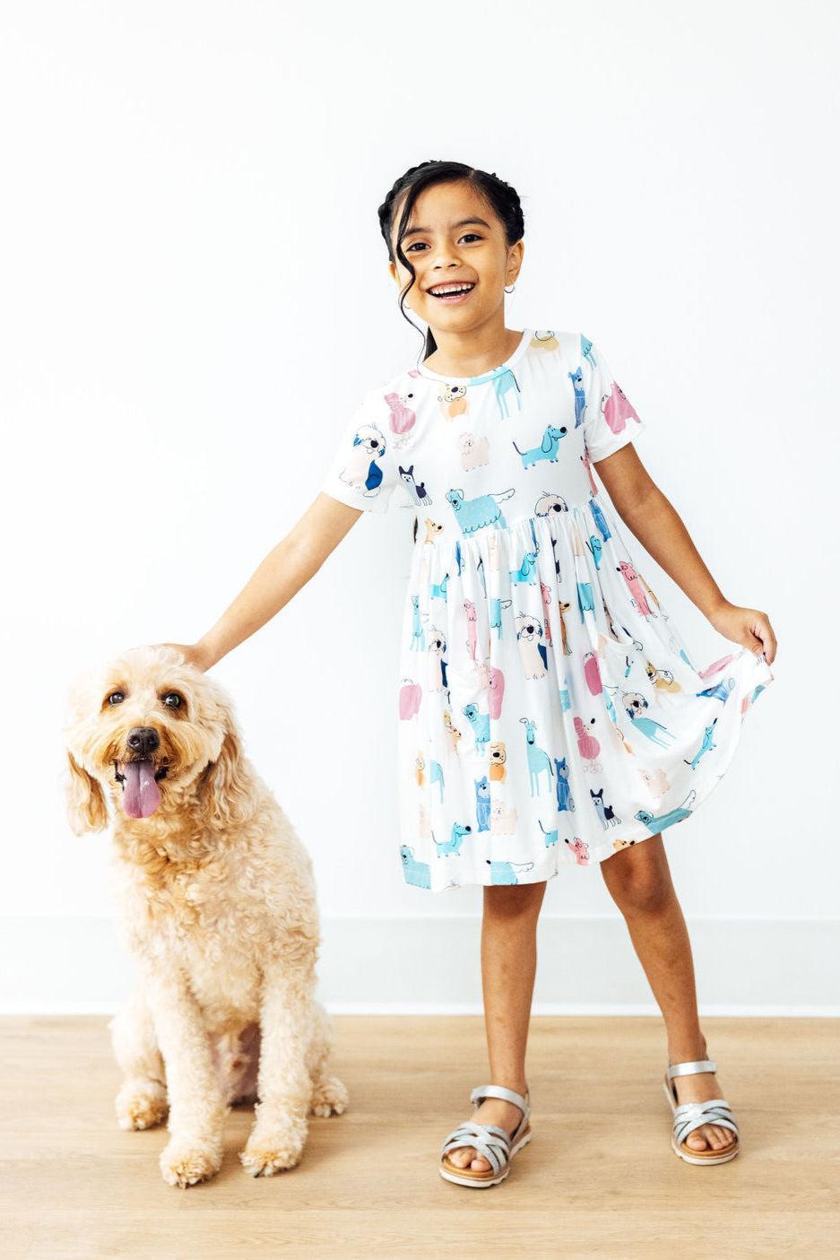 Puppy Pals S/S Pocket Twirl Dress - Aaria Tees Aaria Tees