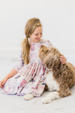 Puppy Party 3/4 Sleeve Pocket Twirl Dress - Aaria Tees Aaria Tees