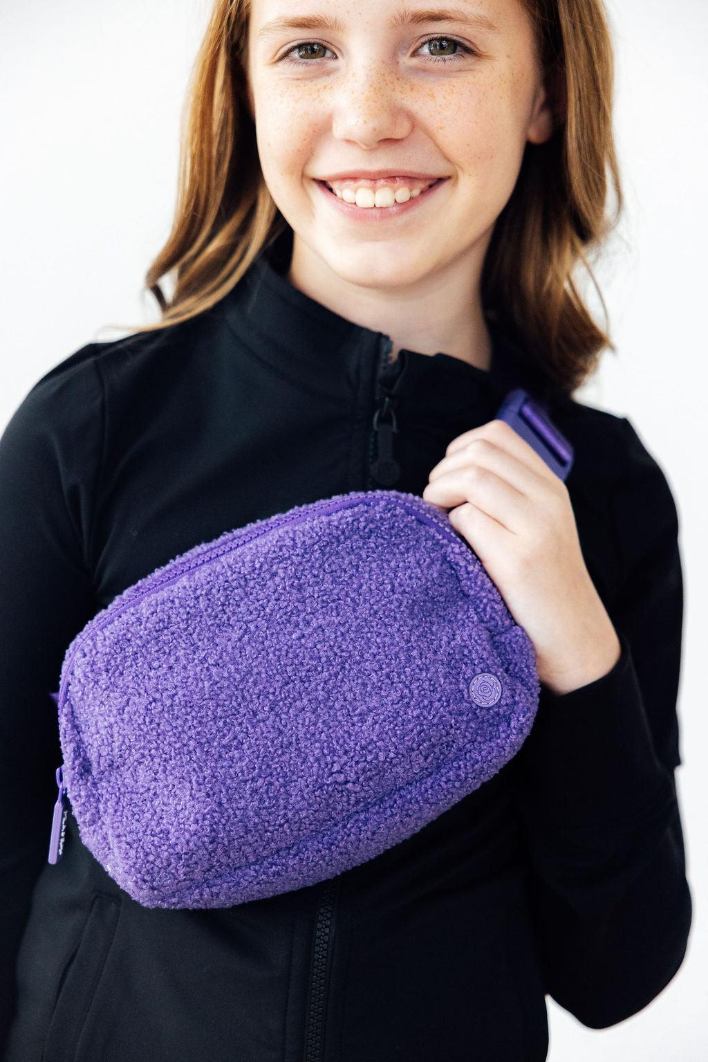 Purple Fleece Belt Bag - Aaria Tees