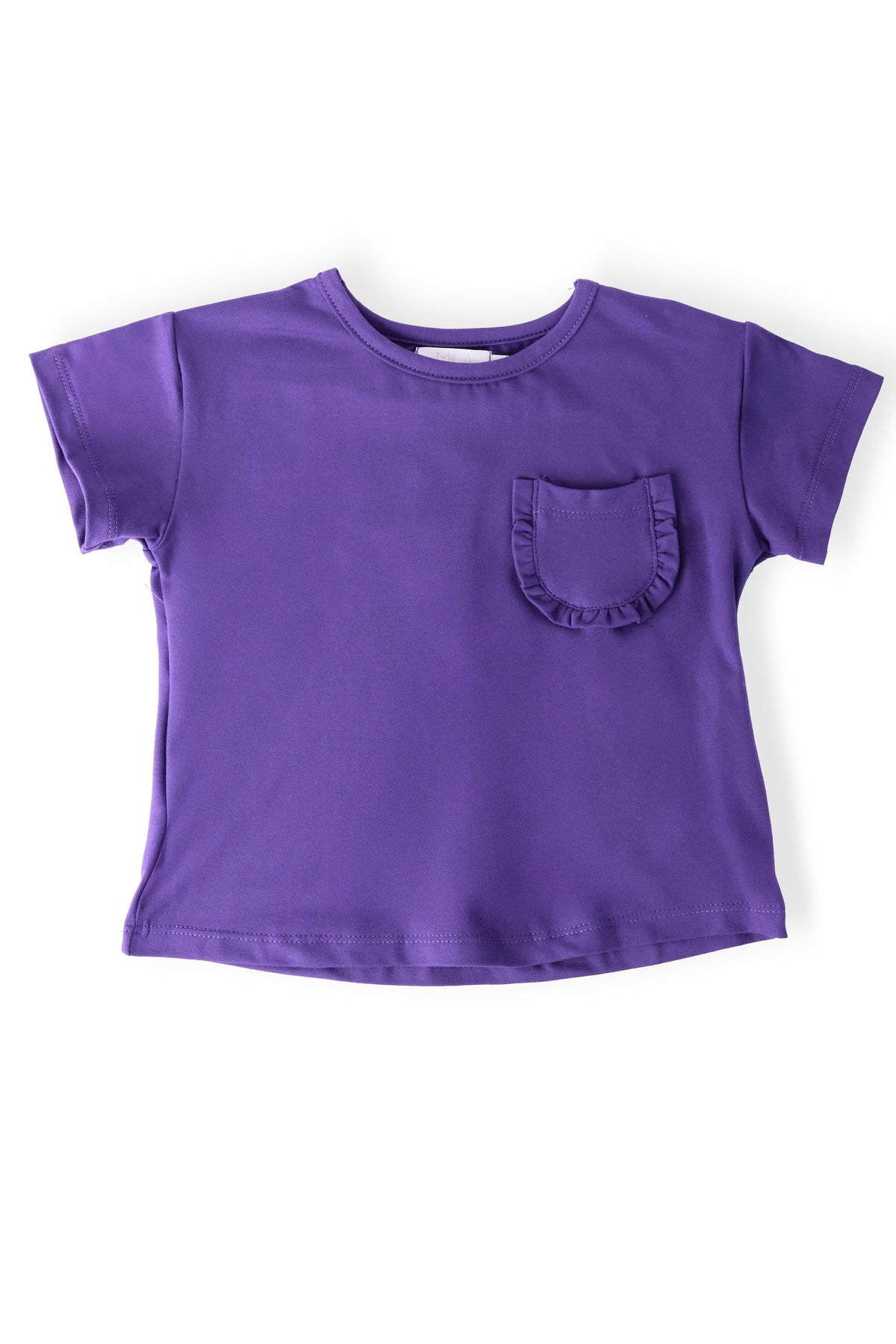 Purple Ruffle Pocket Tee - Aaria Tees