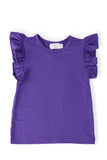 Purple S/S Ruffle Tee - Aaria Tees Aaria Tees