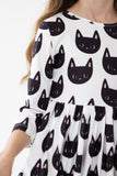 Purrfect 3/4 Sleeve Pocket Twirl Dress Aaria Tees