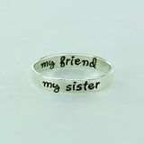 My Sister My Friend Sterling Silver Ring - Aaria Tees Aaria Tees