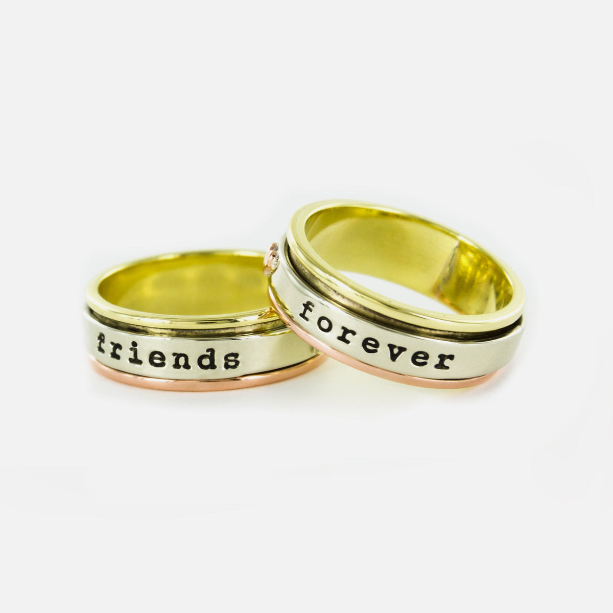 Friends Forever Mixed Metals Spinning Ring - Aaria Tees
