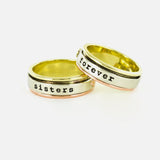 Sisters Forever Mixed Metals Spinning Ring - Aaria Tees Aaria Tees