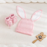 Bunny Ear Knit Beanie in Pink - Aaria Tees Aaria Tees