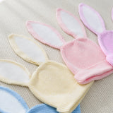 Bunny Ear Knit Beanie in Cream - Aaria Tees Aaria Tees