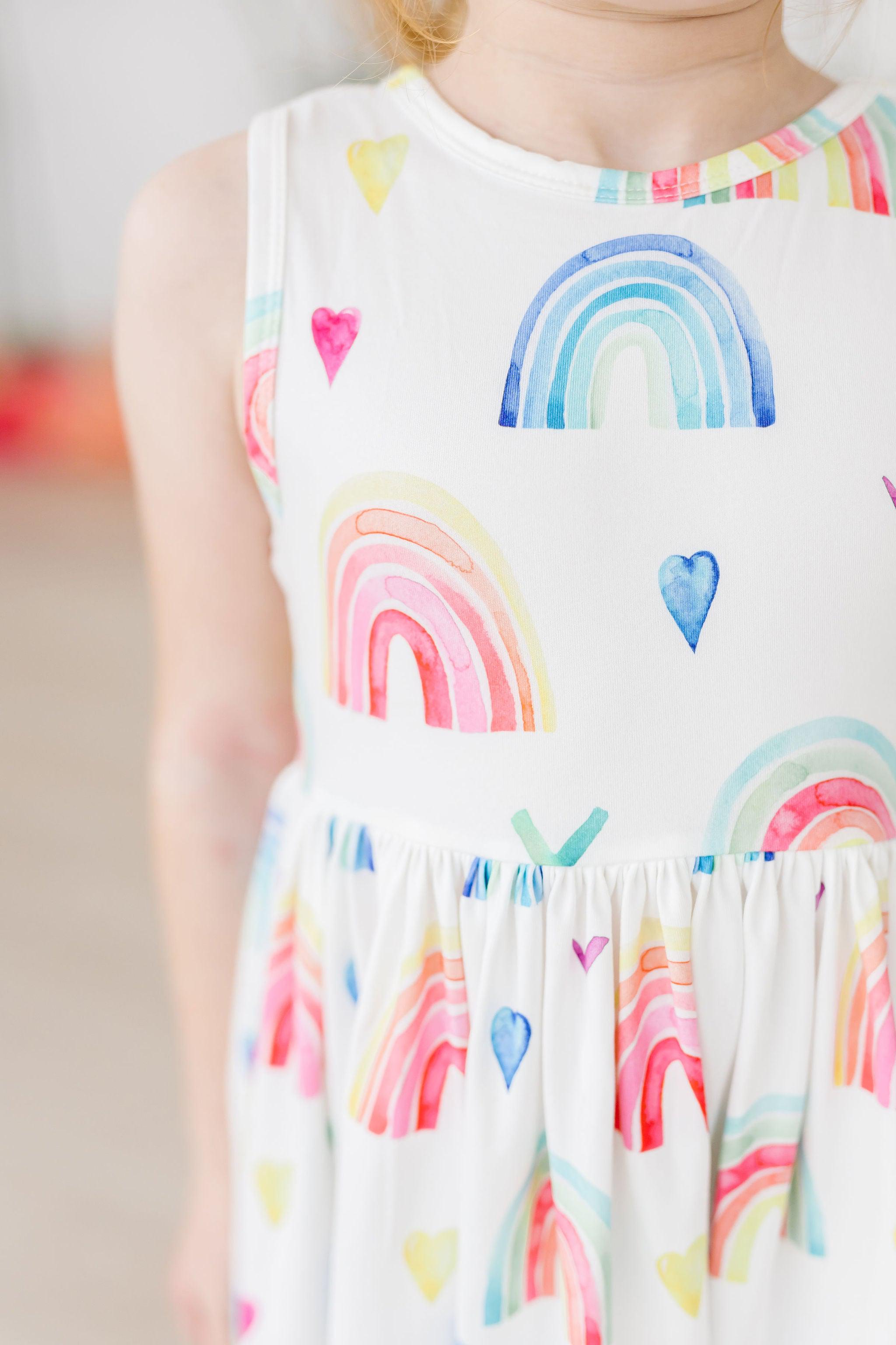 Radiant Rainbows Tank Twirl Dress - Aaria Tees Aaria Tees