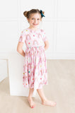 Rainbow Daisies S/S Pocket Twirl Dress - Aaria Tees Aaria Tees