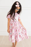 Rainbow Daisies S/S Pocket Twirl Dress - Aaria Tees Aaria Tees