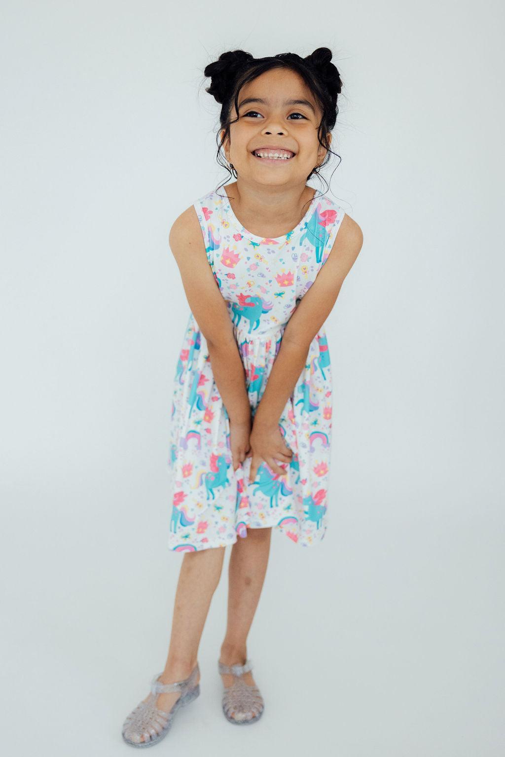 Rainbow Meadows Tank Twirl Dress - Aaria Tees Aaria Tees