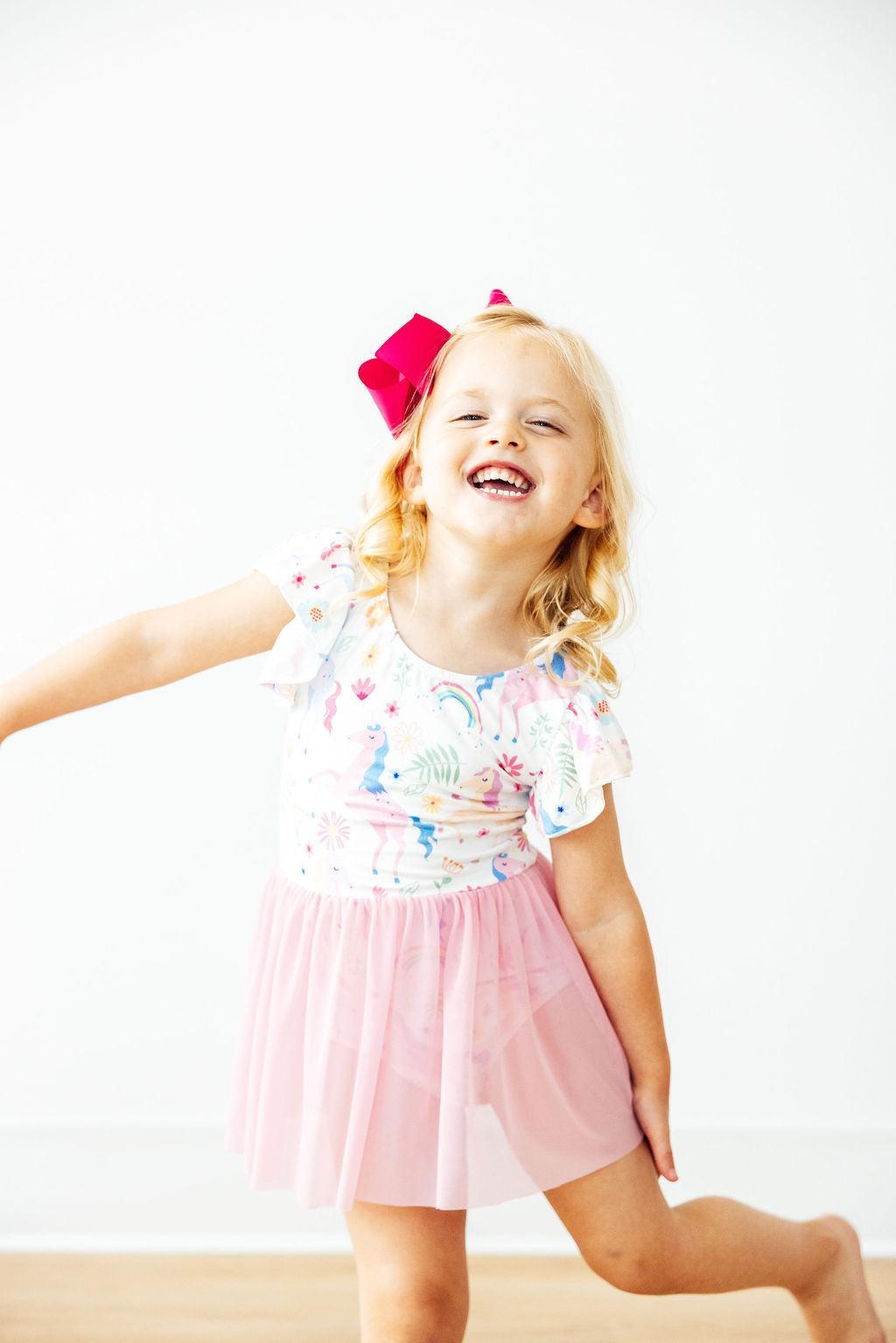Rainbow Vibes S/S Twirl Leotard - Aaria Tees Aaria Tees