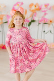 Rainbow Wishes 3/4 Sleeve Pocket Twirl Dress - Aaria Tees Aaria Tees