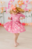 Rainbow Wishes 3/4 Sleeve Pocket Twirl Dress - Aaria Tees Aaria Tees