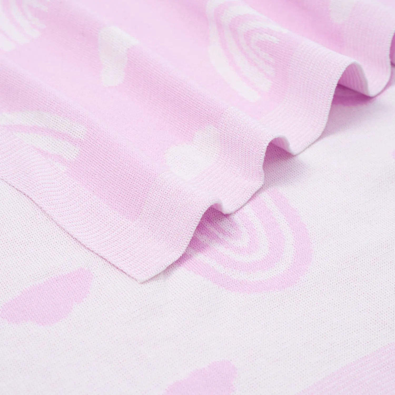 Rainbow Lilac Jacquard Knit Baby Blanket - Aaria Tees Aaria Tees