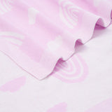 Rainbow Lilac Jacquard Knit Baby Blanket - Aaria Tees Aaria Tees