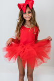 Red 3/4 Tutu Leotard - Aaria Tees Aaria Tees