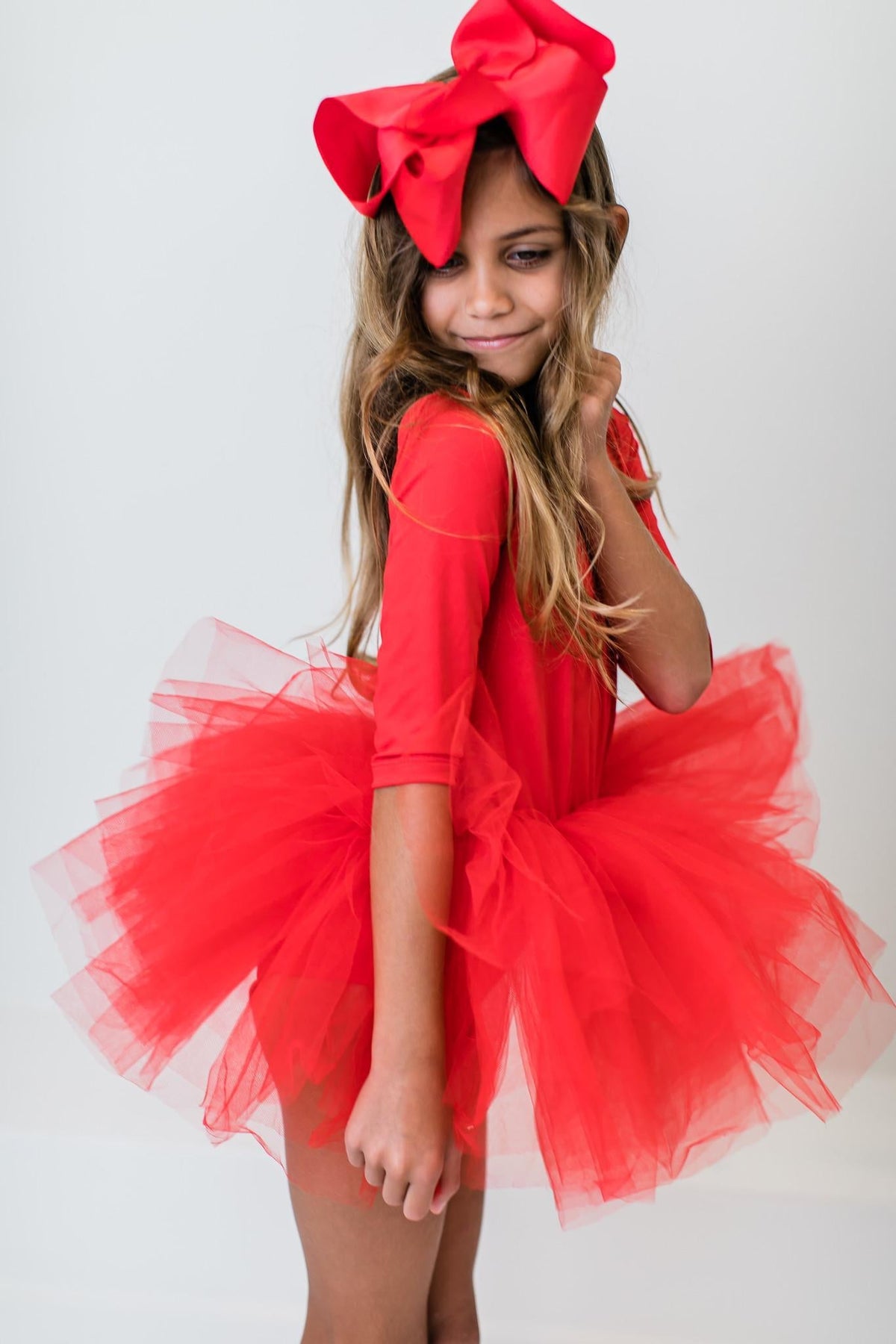 Red 3/4 Tutu Leotard - Aaria Tees