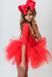 Red 3/4 Tutu Leotard - Aaria Tees Aaria Tees