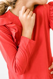 Red L/S Ruffle Tee - Aaria Tees Aaria Tees