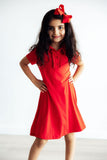 Red S/S Polo Dress - Aaria Tees Aaria Tees