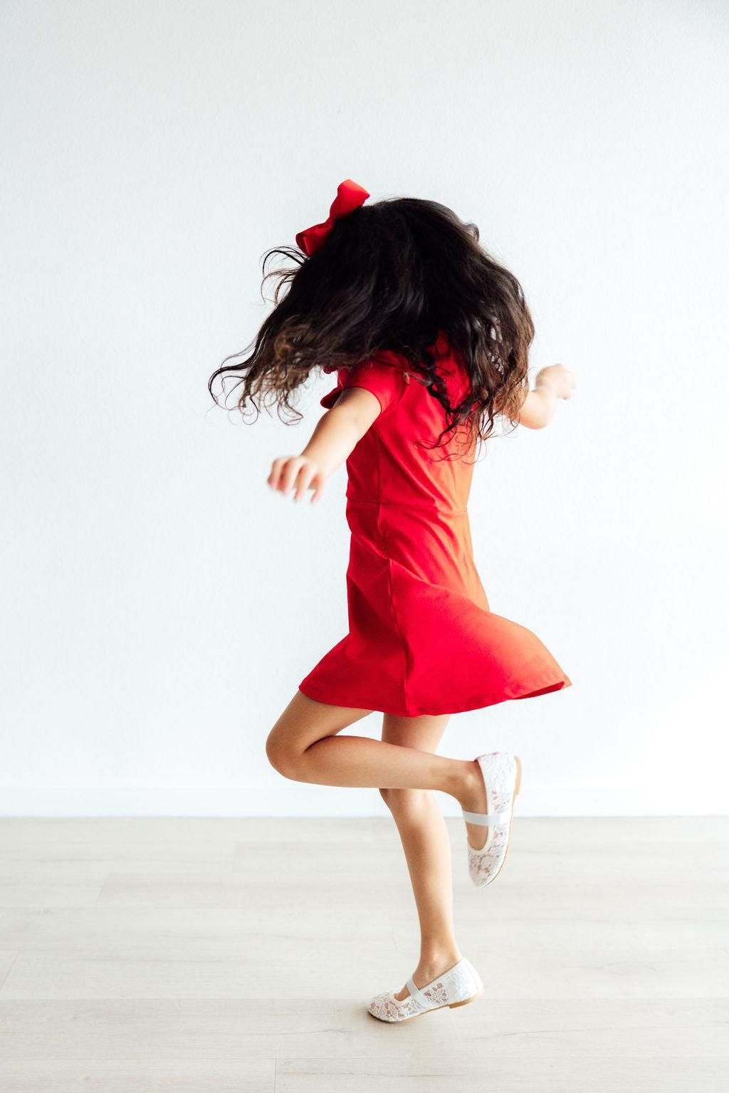 Red S/S Polo Dress - Aaria Tees Aaria Tees